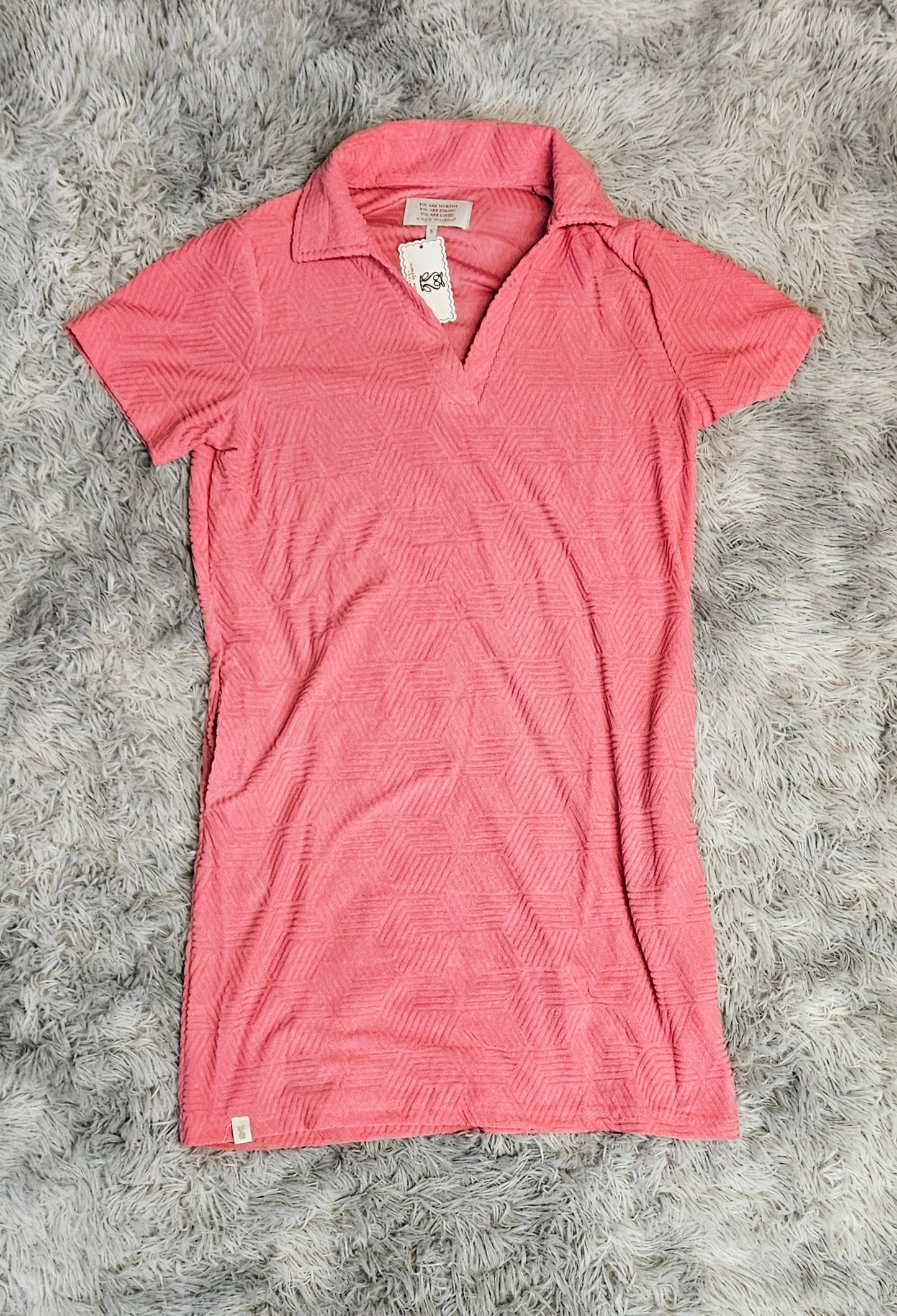 Simply Southern V-Neck Dress- Hot Pink