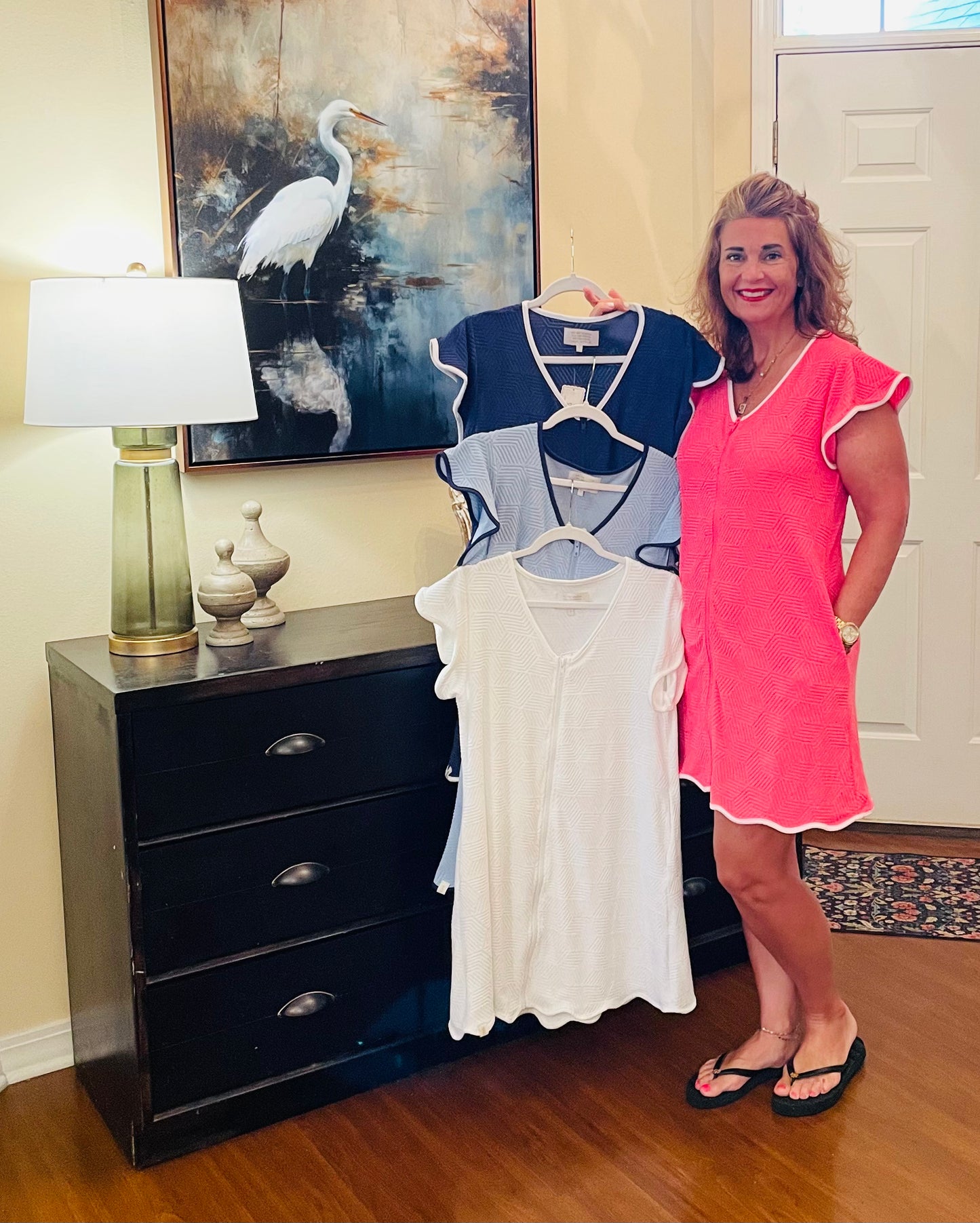 Simply Southern Get Ready Zippered Robe/Cover Up - Ice