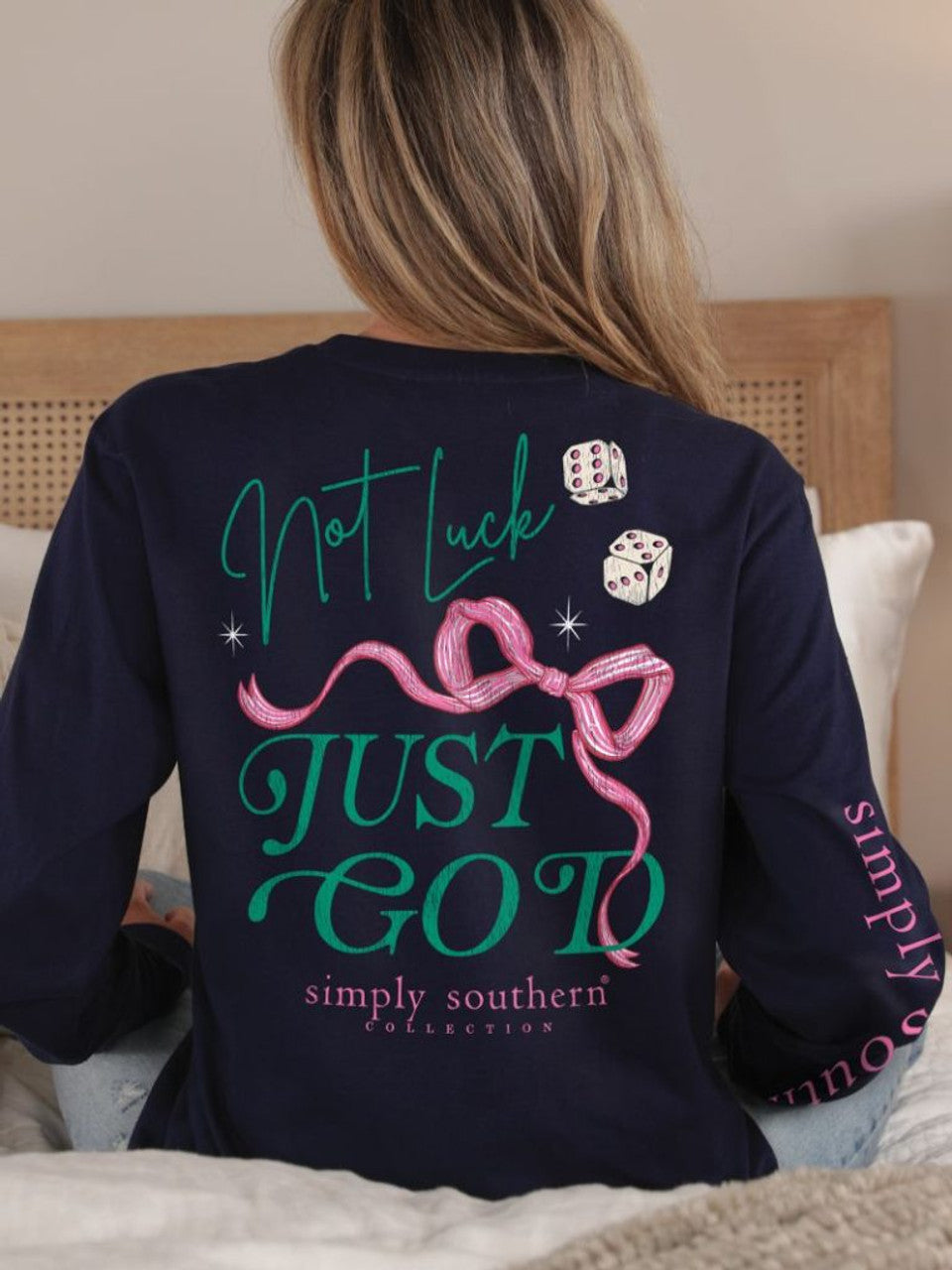 Simply Southern Long Sleeve Tee- Not Luck, Just God