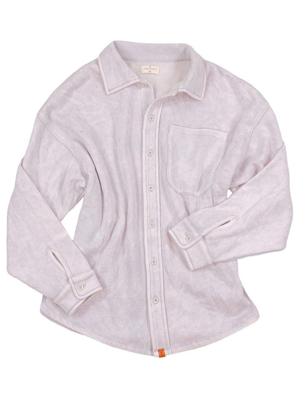 Simply Southern Acid Wash Shacket-Mist