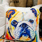 Watercolor Bulldog Pillow