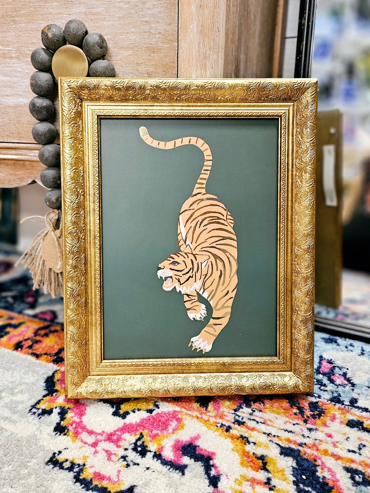 Metallic Prowling Tiger Print