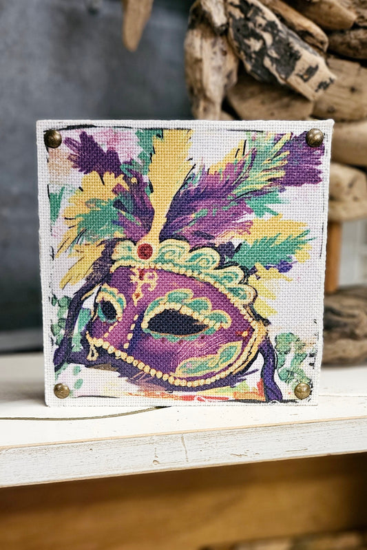 Mardi Gras Mask Art Block