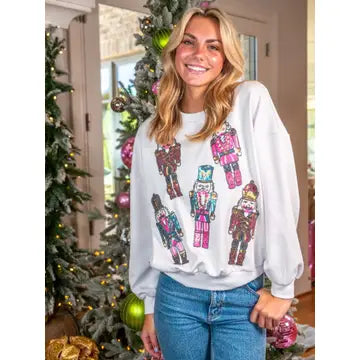 Simply Southern Sequin Nutcracker Crew Sweatshirt